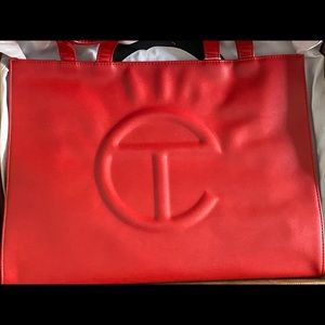 SOLD-TELFAR Medium Red Shopping Bag